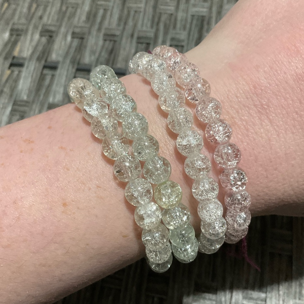 Crushed Ice glass bracelet set
